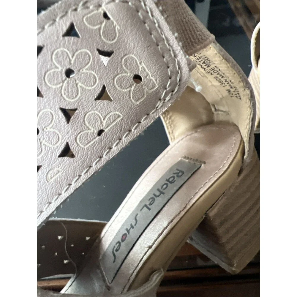 Rachel‎ Shoes TOE BOOTIE SIZE 12 BEIGE CHEVRON